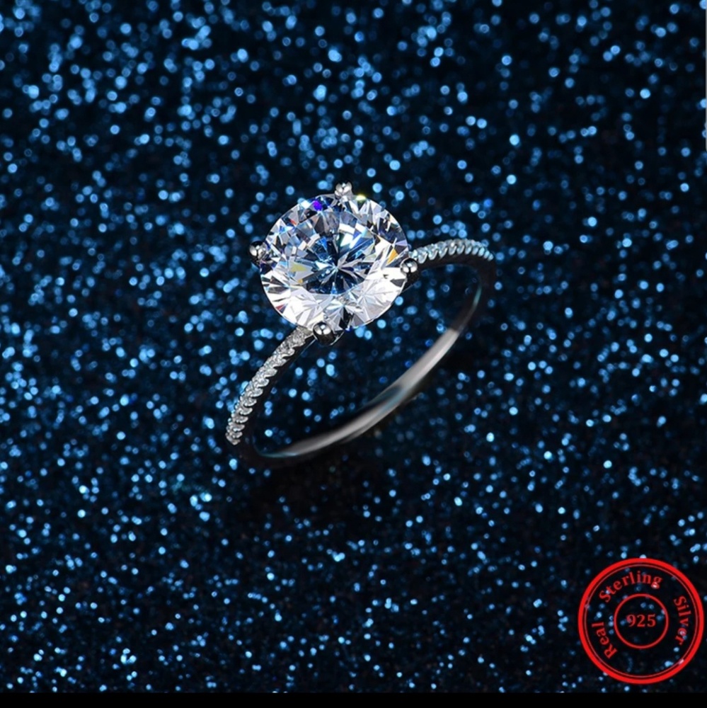 3 carat Solitaire Engagement Wedding Ring - Picture 7 of 7